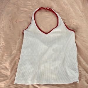 American Eagle Red & White Halter Top